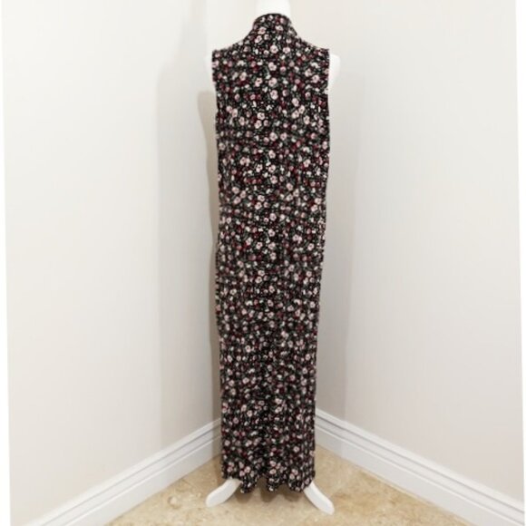 J Jill Wearever Collection Women's Sleeveless Maxi Dress V-Neck Floral Size L - Picture 4 of 6